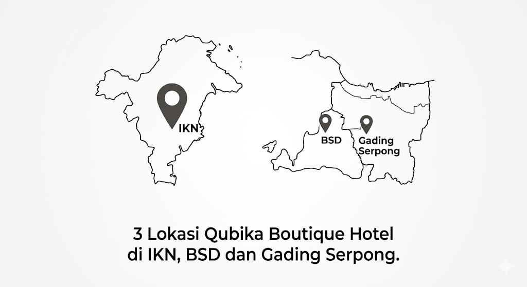 Peta strategis Lokasi Qubika Boutique Hotel di kawasan inti pemerintahan.