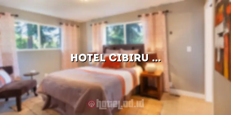 Hotel Cibiru Indah: Hunian Nyaman di Tengah Kota