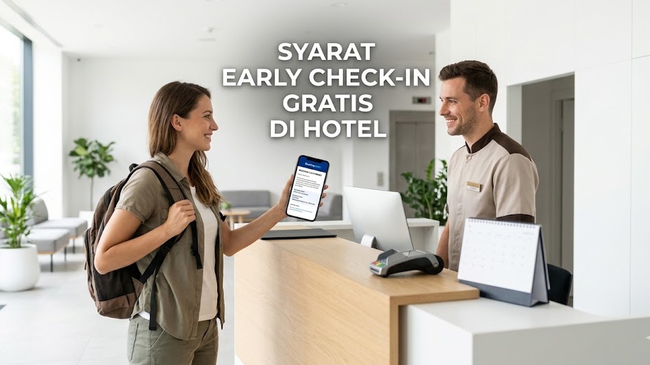 Menunjukkan bukti reservasi sebagai Syarat Early Check-In yang paling ampuh saat tiba di hotel pagi hari.