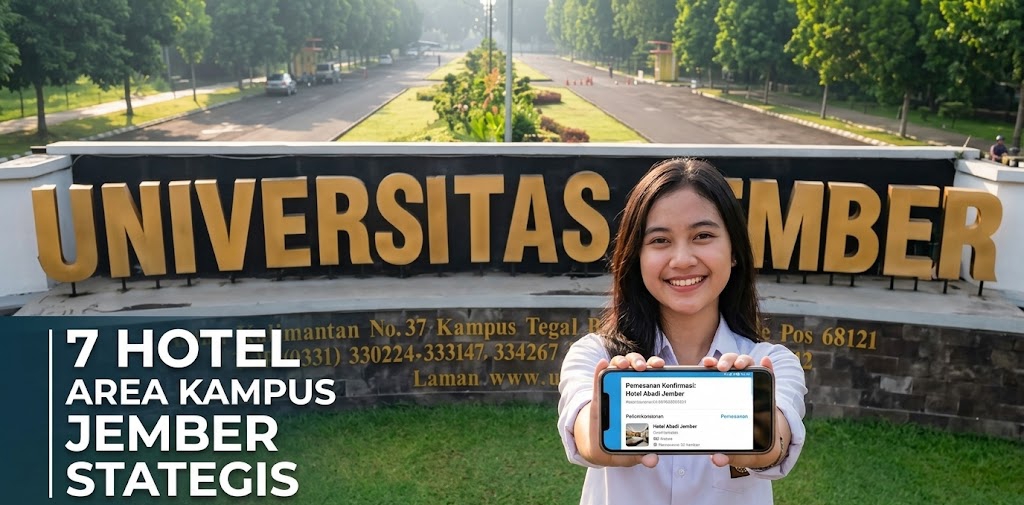 Rekomendasi hotel area kampus jember yang nyaman dan strategis untuk mahasiswa dan keluarga.